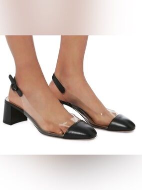 Aquazzura Optic 50 Clear
Slingback Heels  Sz 8.5